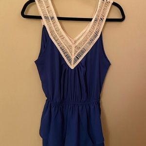Blue Knit Necked Blouse